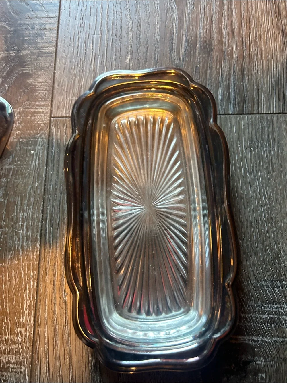 Vintage FB Rogers Silverplate Butter Dish with Glass Insert